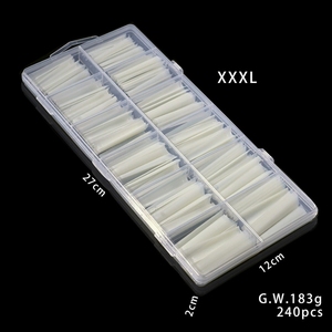 Appuyez sur les ongles en gros produits de beauté 240 pièces boîte 3XL ABS ongles conseils blanc clair Logo personnalisé XXL XXXL conique carré ongles conseils - Product Image 2