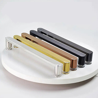 Poignée de porte moderne double face en acier inoxydable, verre trempé, design contemporain, garantie 5 ans, personnalisable pour salle de bain
