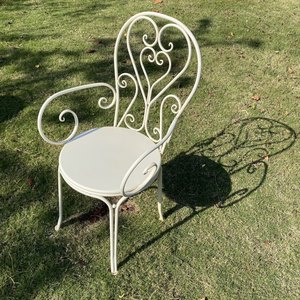 Ensemble <span class=keywords><strong>table</strong></span> et chaises de jardin rustiques en fer forgé, style campagne française, blanc et vert, <span class=keywords><strong>table</strong></span> ronde et chaises pour jardin, cour, <span class=keywords><strong>balcon</strong></span>, salon - Product Image 5