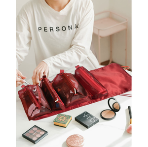 Thời Trang Vẻ Đẹp Túi Khuyến Mại Biểu Tượng Tùy Chỉnh Nylon Trang Điểm Mỹ Phẩm Túi Du Lịch Lưới Làm Cho Lên Túi Với Dây Kéo Cho Phụ Nữ Cô Gái - Product Image 5