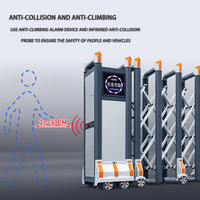 Portail électrique de sécurité automatique portable en acier inoxydable à double glissière, portail pliant sans rail en aluminium pour extérieur et hôtel
