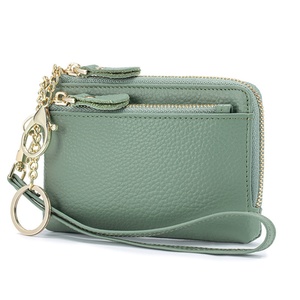 Portefeuille en Cuir Véritable Haut de Gamme pour Femme, Porte-Monnaie Transfrontalier avec Fermeture Éclair, Dragonne, Porte-clés et Lecteur de Cartes Antivol - Product Image 5