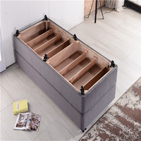 Sommier de lit en bois contreplaqué à ressorts Bonnell au design simple, cadre de lit rembourré en tissu, cadre en métal, base de matelas