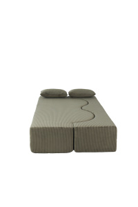 Sofá Moderno Convertible Enrollable con Compresión por Ondas, 215cm, Doble Asiento, Tapizado en Chenilla, Forma Cuadrada, Envasado al Vacío para Envío - Product Image 3