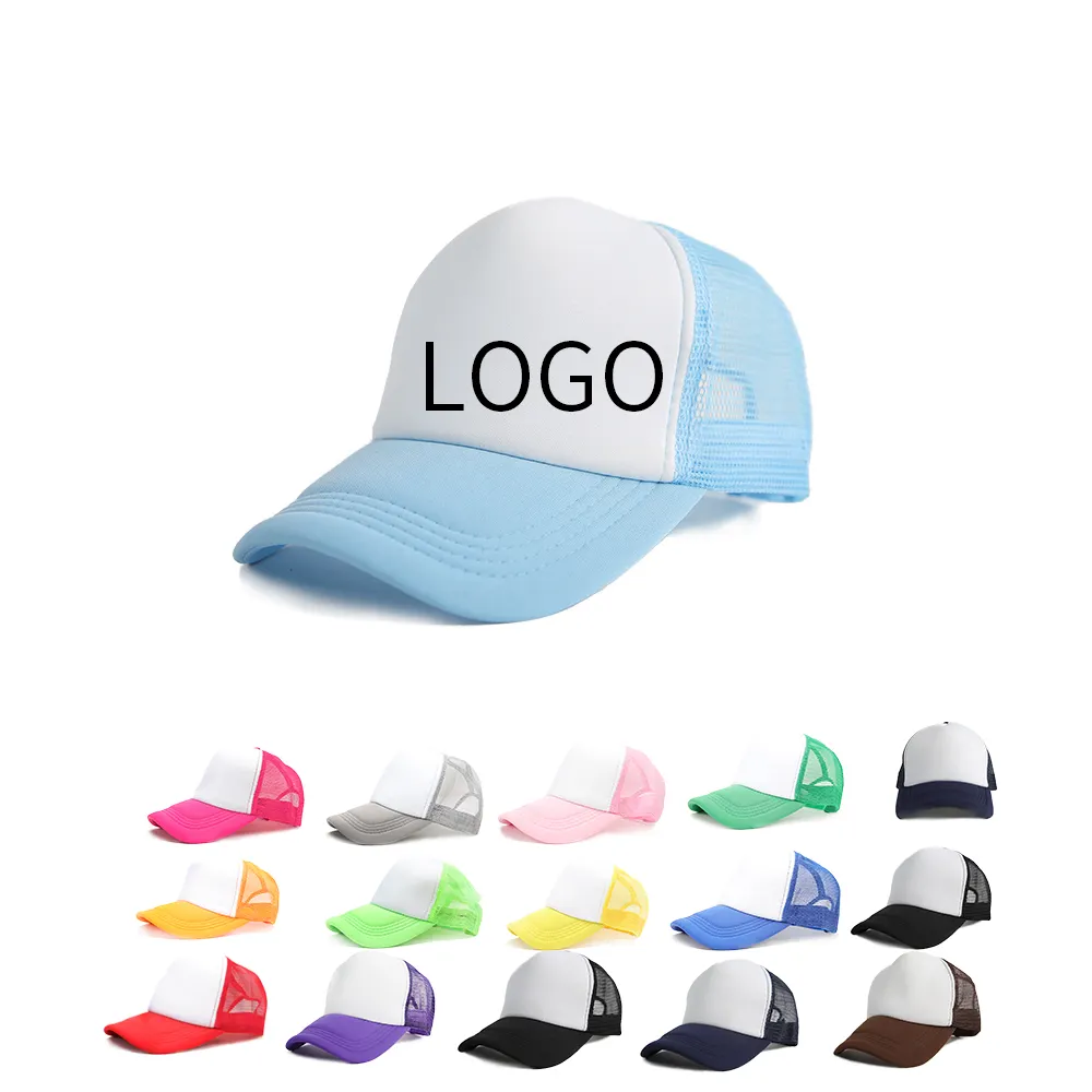 trucker hat custom logo mesh for men 6 panel sport gorras custom baseball cap high quality foam embroidery with logo trucker hat