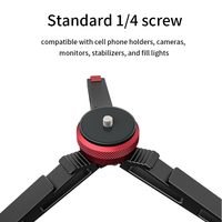 Uzatılabilir Mini Alüminyum Alaşımlı Kamera Tripod Siyah Taşınabilir Selfie Çubuğu Kolu Kavrama Masaüstü Web Kamerası 1/4 inç Vida DSLR Kamera