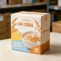 Boîte personnalisée haut de gamme imprimée offset pour céréales croustillantes, livraison express 72h, carton ondulé biodégradable, 30 portions