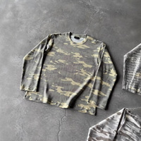 T-shirt camouflage personnalisé, style rétro américain, manches longues, impression DTG, t-shirt décontracté camouflage pour hommes