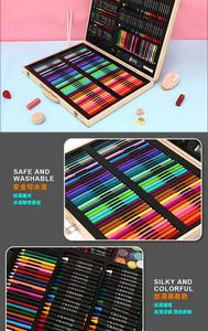 Popular Juego de Dibujo de Madera de 220 Piezas para Niños, Pintura Artística, Acuarelas, Crayones, Pasteles al Óleo, Regalo para Niños Pequeños - Product Image 4