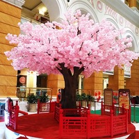 Arbre de cerisier artificiel sur mesure, grand modèle, en fibre de verre/plastique, rose, fait main, 4m, décoration de mariage moderne