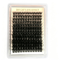 Cils individuels en grappe, bouquets de cils courbés en D, kit d'extensions de cils DIY