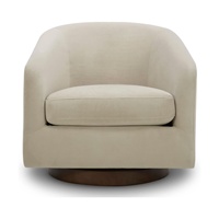 Fauteuil pivotant rond en velours orange brûlé pour salon moderne 2024, fauteuil d'appoint, meubles