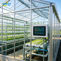 Serre en verre de 4 m de hauteur pour la culture hydroponique de cultures hautes, serre agricole