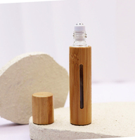 Botol Roll-On Bambu Berukir Laser Logo Kustom 5ml 10ml Wadah Kosmetik Kosong Minyak Atsiri Parfum