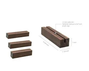 나무 카드 스탠드 나무 제품 가격 라벨 나무 디스플레이 명함 홀더