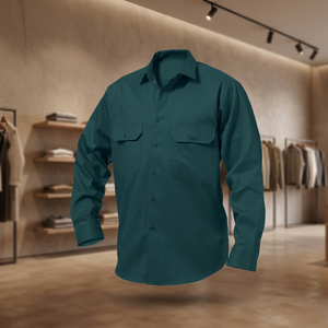 Chemises de travail haute visibilité pour hommes, à manches longues, respirantes, anti-rétrécissement, détectables par les détecteurs de métaux, uniformes de travail industriels sur mesure à boutons - Product Image 2