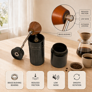 เครื่องบดกาแฟมือ<span class=keywords><strong>หมุน</strong></span>แบบปลดเร็ว ด้ามจับตามหลักสรีรศาสตร์ บูชทองเหลือง <span class=keywords><strong>บด</strong></span>ละเอียด ด้ามไม้วอลนัท สำหรับเอสเพรสโซ่ <span class=keywords><strong>กาแฟ</strong></span>ดริป ขายส่ง - Product Image 3