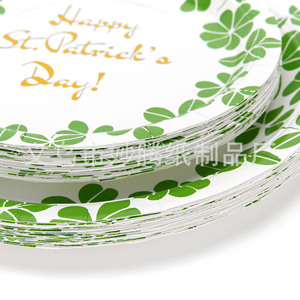 Kit de fournitures de fête jetables pour la Saint-Patrick : assiettes, gobelets, serviettes et couverts en papier pour célébrations de fête, origine Zhejiang - Product Image 2