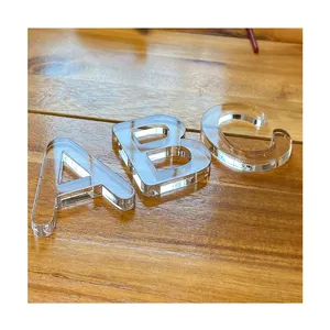 Individuelle 3D-Lasergravur Acrylblock Acryl-Wandbuchstaben Bürodekor Acryl-Buchstaben und -Zahlen