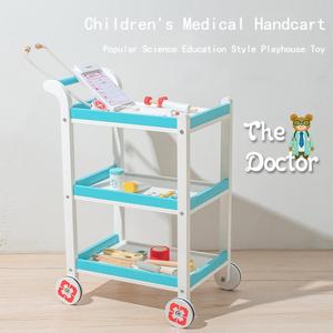 Ensemble de jeu d'imitation en <span class=keywords><strong>bois</strong></span> Mxl, <span class=keywords><strong>chariot</strong></span> d'hôpital portable, kit éducatif de jeu de rôle d'infirmière pour enfants - Product Image 2