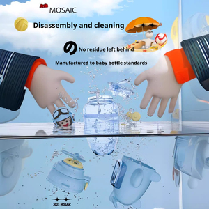 Garrafa de Água Plástica Portátil Tritan 500ml para Crianças com Design de Desenho Animado, Copo com Canudo Reutilizável, Seguro para Alimentos, Lavável na Máquina de Lavar Louça, Resistente a Água Fervente - Product Image 2