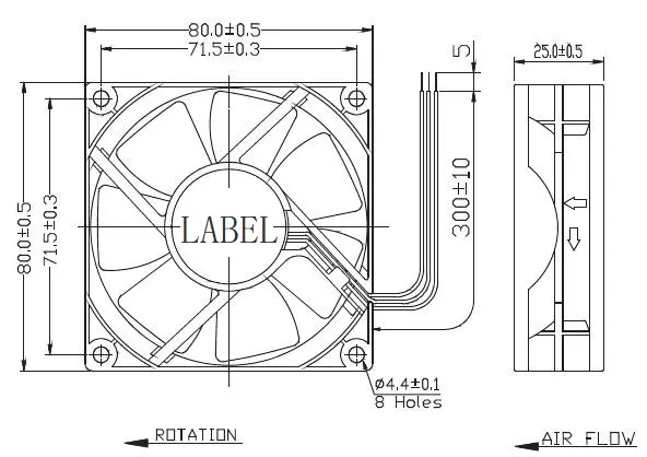 Yofolon, ventilador de CC de alta calidad, ventilador maestro Axial de CC, 8025, rodamiento de bolas impermeable, ventilador de refrigeración sin escobillas de 12 voltios CC de bajo ruido