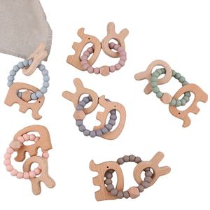 Nuevo diseño <span class=keywords><strong>de</strong></span> cuentas <span class=keywords><strong>de</strong></span> silicona, juguete <span class=keywords><strong>para</strong></span> la dentición del bebé, mordedor con forma <span class=keywords><strong>de</strong></span> Animal, pulsera <span class=keywords><strong>de</strong></span> silicona, mordedor <span class=keywords><strong>de</strong></span> madera <span class=keywords><strong>de</strong></span> haya <span class=keywords><strong>para</strong></span> bebé - Product Image 1