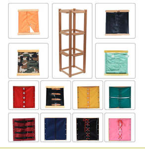 Grandi Blocchi Colorati Educativi con Manopole Cilindriche, Set di Cubi Sensoriali per l'Apprendimento Montessori, Giocattoli in Legno - Product Image 4