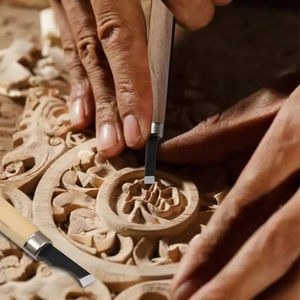 Ensemble de 12 couteaux à sculpter professionnels pour artistes, robustes, durables, sûrs et ne blessant pas les <span class=keywords><strong>mains</strong></span>, manche en bois, couteau à sculpter DIY - Product Image 4