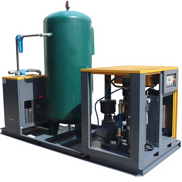 No Installation Low Noise Skid All in One 30hp 40hp 50hp 60hp 75hp 100hp VSD Industrial Rotary Screw Compressor Price with Dryer