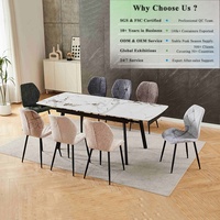 Nouvelle table à manger en pierre frittée, facile à nettoyer, design moderne et amélioré.