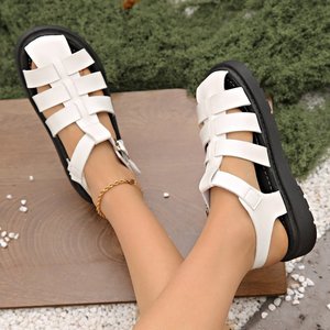 High Quality Women's 2025 New Summer Autumn Winter All Thick Soled Retro Woven Roman Sandals Casual Flat <b>Beach</b> <b>Shoes</b> PU Upper - Product Image 6