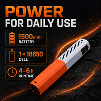 Lampe torche LED rechargeable USB-C D89 avec zoom, options de couleurs orange, vert, bleu, jaune, noir, ABS et PS, autonomie 4-6h, 450lm, IP54