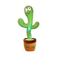 Cactus Danseur Électronique Moderne en Tissu avec Lumières LED, Parle et Chante 120 Chansons, Enregistrement Vocal 15s, Écologique - Idéal pour Fêtes de Noël et Bébés