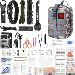 Ensemble d'équipement de survie en plein air 21x10x15cm Outils multifonctionnels compacts Kit d'urgence pour le camping avec fournitures de premiers soins - Product Image 5