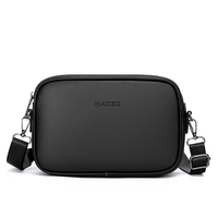 Sac à bandoulière horizontal pour homme en PU, multi-poches, bandoulière amovible, léger, pour le travail et les voyages