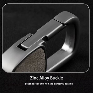 Porte-clés de luxe en métal, pendentif transfrontalier, avec boucle de fixation pour ceinture, gravure personnalisée pour voiture, en cuir - Product Image 4