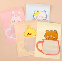 Sachet Doypack Personnalisé à Motif Animalier Mignon avec Fenêtre Transparente et Fermeture Zip Refermable pour Bonbons et Noix