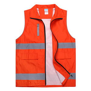 Chaleco reflectante de seguridad azul con rayas reflectantes, ropa de trabajo unisex para actividades al aire libre, otoño primavera 2023 - Product Image 3