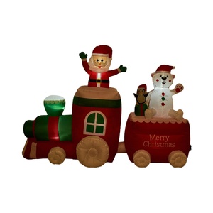 รถไฟเป่าลมรูปเพนกวินสโนว์แมนและซานตาคลอสขนาด7ฟุต - Product Image 5