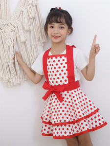 Mommy Và Tôi Hai Lớp Bông Tạp Dề Màu Đỏ Trắng Sọc Thiết Kế Đơn Giản Cho Nhà Bếp Nấu Ăn Yếm Cho Người Lớn Và Trẻ Em - Product Image 5