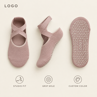 Chaussettes de danse et de Pilates Studio Grip, noires, à semelle intégrale, à talon ouvert, avec manchette enveloppante inspirée du ballet, ajustement parfait, pour la barre, lavables, avec gradation de taille