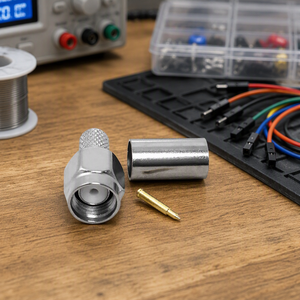 Conector RF Macho de Latón para <span class=keywords><strong>Cable</strong></span> <span class=keywords><strong>Coaxial</strong></span> LMR200 RG58 RG223 RG400, <span class=keywords><strong>Componentes</strong></span> Electrónicos con Buen Rendimiento de Blindaje de Fábrica - Product Image 1