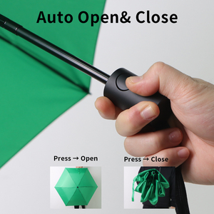 Green Folding Automatic Fold <b>Umbrella</b> for Kids Compact Windproof Travel <b>Umbrella</b> Waterproof - Product Image 6