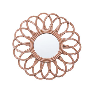 Round Wall <b>Mirror</b> Wicker Frame Decorative <b>Hanging</b> <b>Mirror</b> For Living Room Entryway Home Decoration - Product Image 4