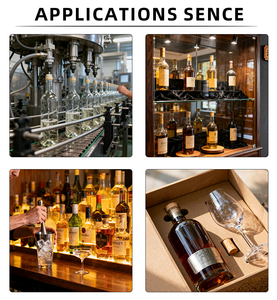 Alta calidad 100mL 250ml 375ml 500ml 750ml Vidrio redondo transparente Licor Vino Vodka Whisky Gin Rum Tequila Spirit Bebida Botella - Product Image 6