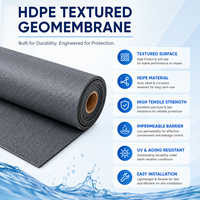 Géomembrane texturée en PEHD pour étanchéité de tunnels et métros, barrière anti-infiltration, résistante aux UV pour piscines, garantie 5 ans GBW