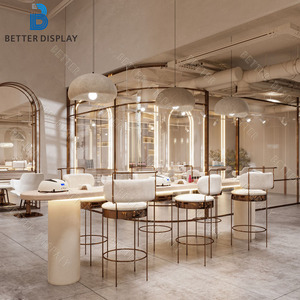Modern Beauty Salon Decoration Design Beauty Salon Furniture Barber Shop Mirror Station Custom <strong>Reception</strong> Desk For Beauty Salon - Product Image 4