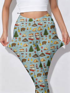 <strong>Women</strong> High Waist Yoga Leggings <strong>Wilderness</strong> Camping Print Slim Fit Tights Nature Adventure Graphic Workout Pants Activewear - Product Image 3