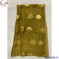 Tissu en soie Chowleedee de haute qualité, élégant, uni, doux, avec motif floral doré métallique, pour robe, rideau, canapé